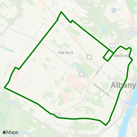 CDTA Uptown Belt map