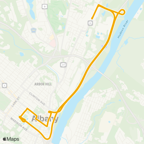 CDTA Broadway Menands Express map