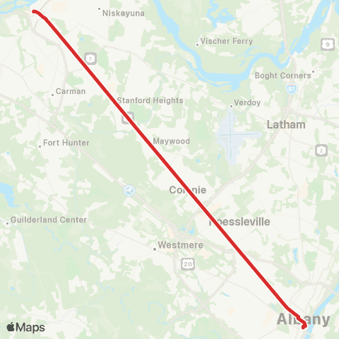 BusPlus (CDTA) Red map