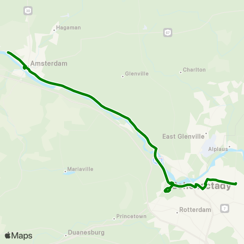 CDTA Amsterdam to Schenectady via VIA / Port map