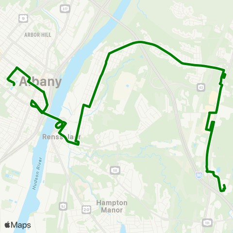 CDTA Rensselaer 3rd Street map