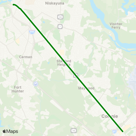 CDTA Schenectady Wolf Road map