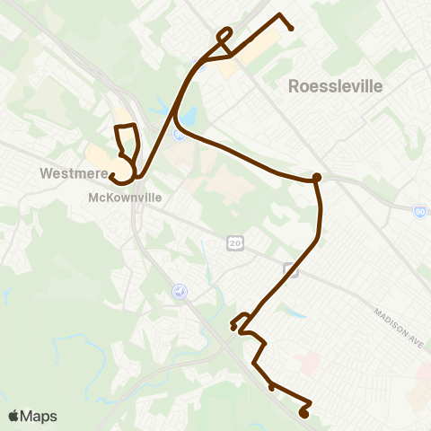 CDTA Ravena Shopping Bus map