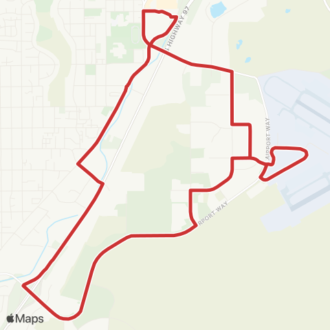 Cascades East Transit Airport map