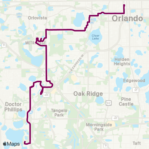 LYNX Raleigh St / Kirkman Rd / Univ Studios map