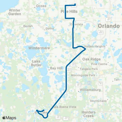 LYNX Disney Direct / Pine Hills map