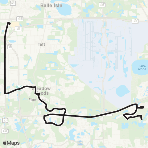 LYNX Florida Mall / Meadow Woods / Lake Nona map
