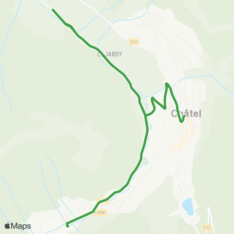 Châtel Bus Centre village / Béchigne / Linga map