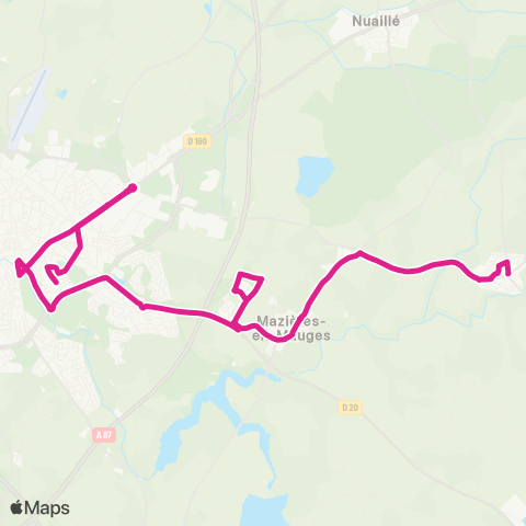 Choletbus Toutlemonde - Mazières - Cholet map