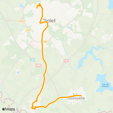 Choletbus La Tessoualle - Le Puy St Bonnet - Cholet map