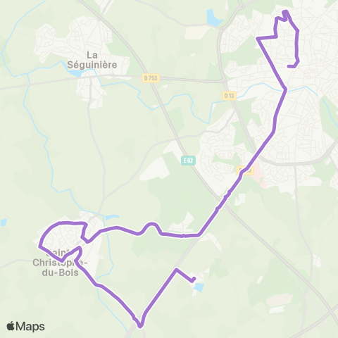 Choletbus St Christophe du Bois - Cholet map