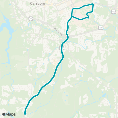 Chapel Hill Transit CCX - Chatham County map