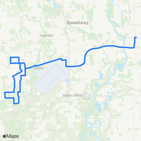 CIRTA Plainfield Express Connector Saturday map