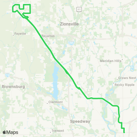 CIRTA Whitestown Express Connector Saturday map