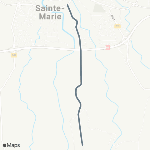 Citalis Flacourt les Hauts<>Hôtel de ville de Ste Marie map