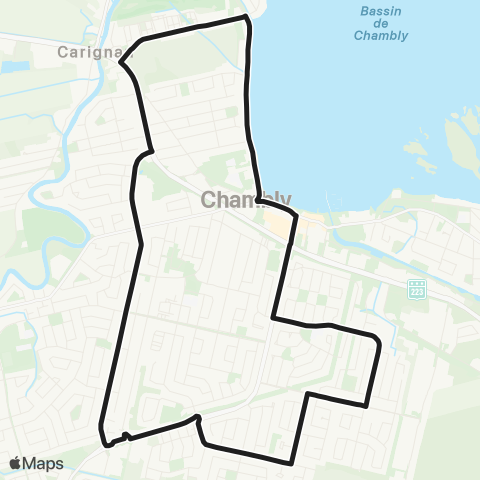 exo Chambly-Richelieu-Carignan Chambly (Brassard - Martel - Gentilly) map