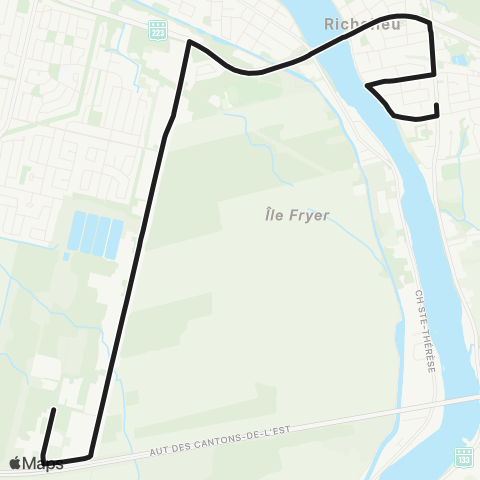 exo Chambly-Richelieu-Carignan Chambly (Indust.) - Richelieu Taxi s/ Réservation map