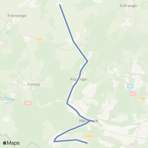 TeMo'B (Citéline) Rochonvillers Ctre <-> Hayange Hurlevent map