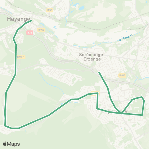 TeMo'B (Citéline) Hayange Esplanade <-> Fameck Zone Artisanale map