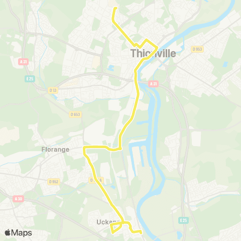 TeMo'B (Citéline) Uckange Rte de Metz <-> Thionville Bel Air map