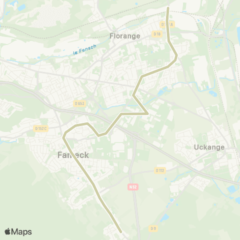 TeMo'B (Citéline) Fameck Budange <-> Florange Moulin Daspich map