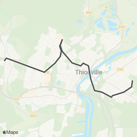 TeMo'B (Citéline) Metzange P+R <-> Yutz Arc en Ciel map