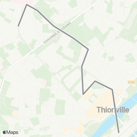 TeMo'B (Citéline) Thionville Gare <-> Thionville Bel Air map