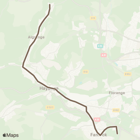 TeMo'B (Citéline) Algrange Terminus <-> Fameck Feltiere map