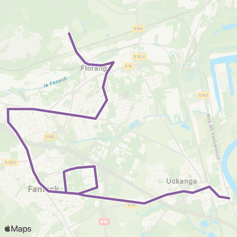 TeMo'B (Citéline) Uckange Rte de Metz <-> Florange Vieilles Vignes map