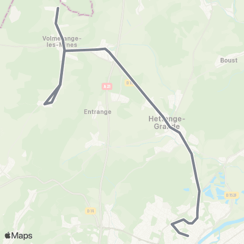 TeMo'B (Citéline) Volmerange Douane <-> Thionville Foch map