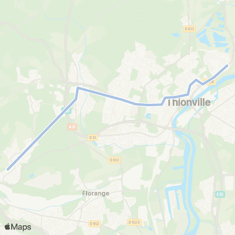 TeMo'B (Citéline) Manom Pl. <-> Hayange l.E.P Maryse Bastié map