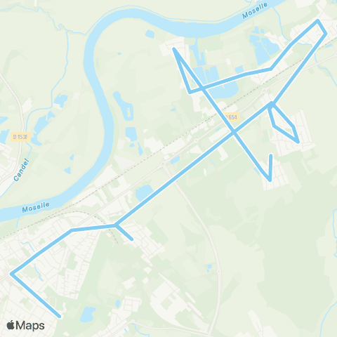 TeMo'B (Citéline) Basse Ham Golf <-> Yutz Arc en Ciel map