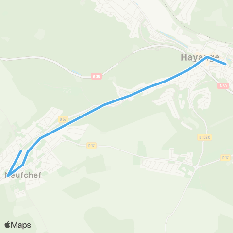 TeMo'B (Citéline) Hayange Esplanade <-> Neufchef Terminal map