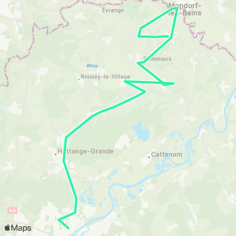 TeMo'B (Citéline) Mondorff <-> Thionville map