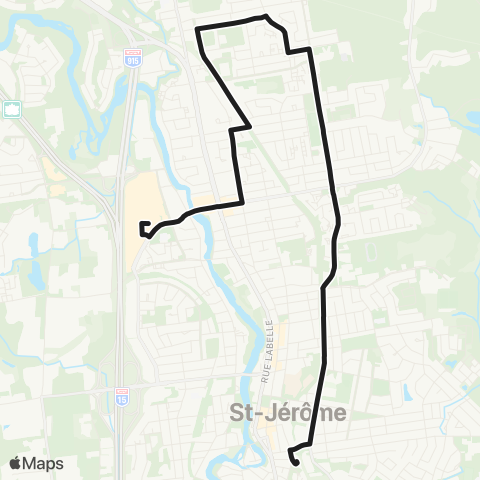 exo Laurentides Saint-Jérôme (Lafontaine) map