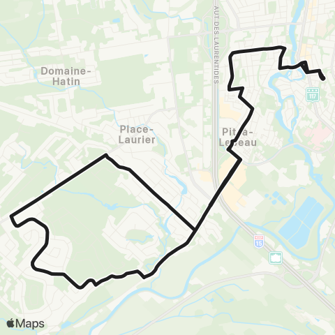 exo Laurentides Saint-Jérôme - Mirabel (Mirabel-en-Haut) map