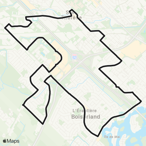 exo Laurentides Boisbriand Nord - Boisbriand Sud map