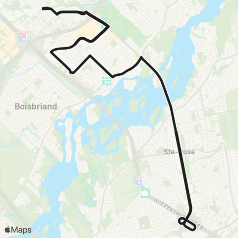 exo Laurentides Ste-Thérèse - Rosemère - Laval (Ste-Rose) map