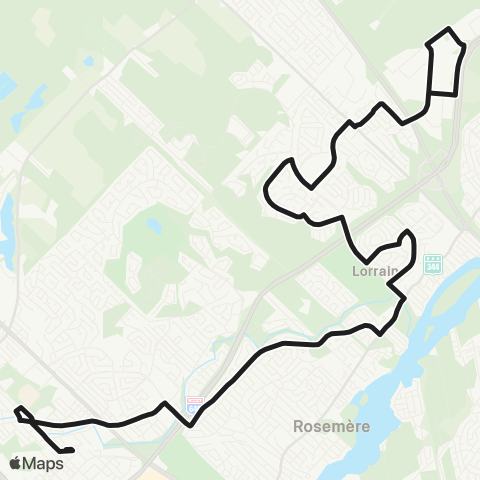 exo Laurentides Sainte-Thérèse - Lorraine - Terrebonne map