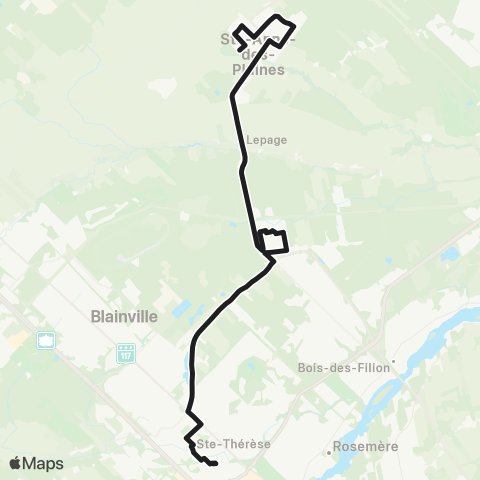 exo Laurentides Sainte-Anne-des-Plaines - Sainte-Thérèse map