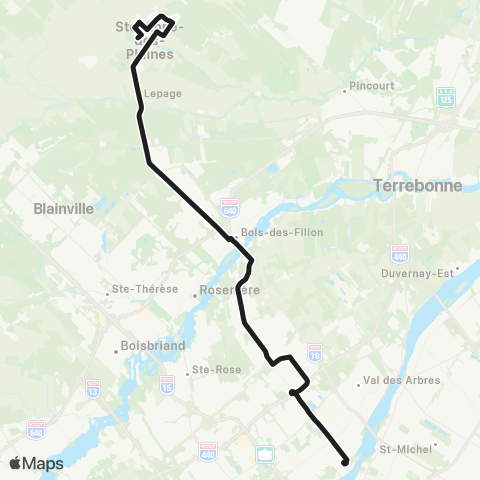 exo Laurentides Sainte-Anne-des-Plaines - Laval map