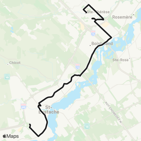 exo Laurentides Deux-Montagnes - St-Eustache (S.) - Ste-Thérèse map