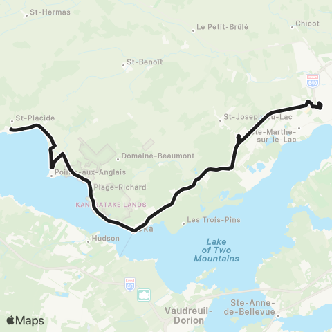 exo Laurentides Saint-Placide - Oka - Deux-Montagnes map