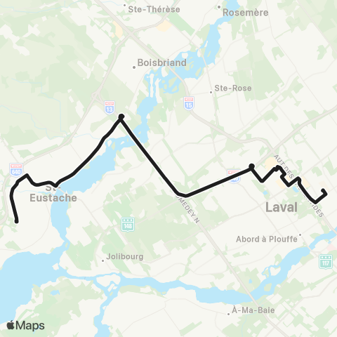 exo Laurentides Deux-Montagnes - Laval map