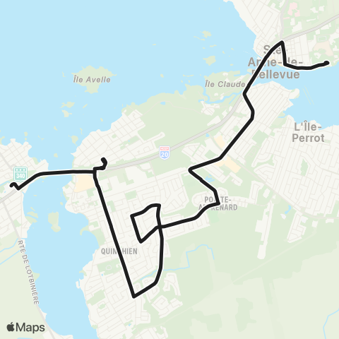 exo La Presqu'Île Gare Pincourt T-V / Ste-Anne-de-Bellevue map