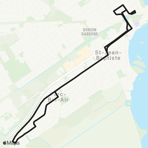 exo La Presqu'Île Gare Dorion - Chicoine map