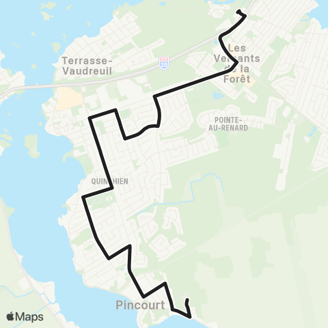 exo La Presqu'Île Gare Île-Perrot - Pointe-aux-Renards map