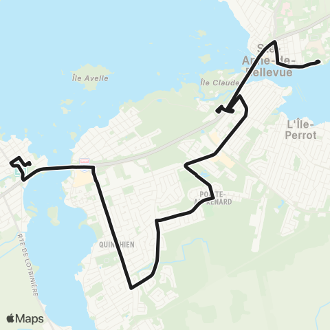 exo La Presqu'Île Dorion - Île Perrot - Terminus Macdonald map