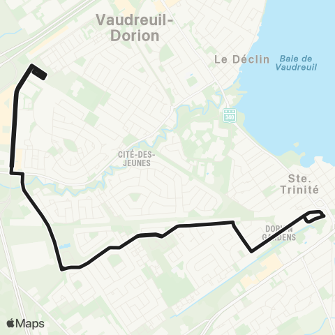 exo La Presqu'Île Gare Vaudreuil / Gare Dorion / Marier map