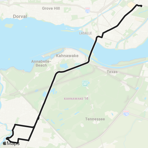 exo Sud-Ouest Châteauguay - Montréal map